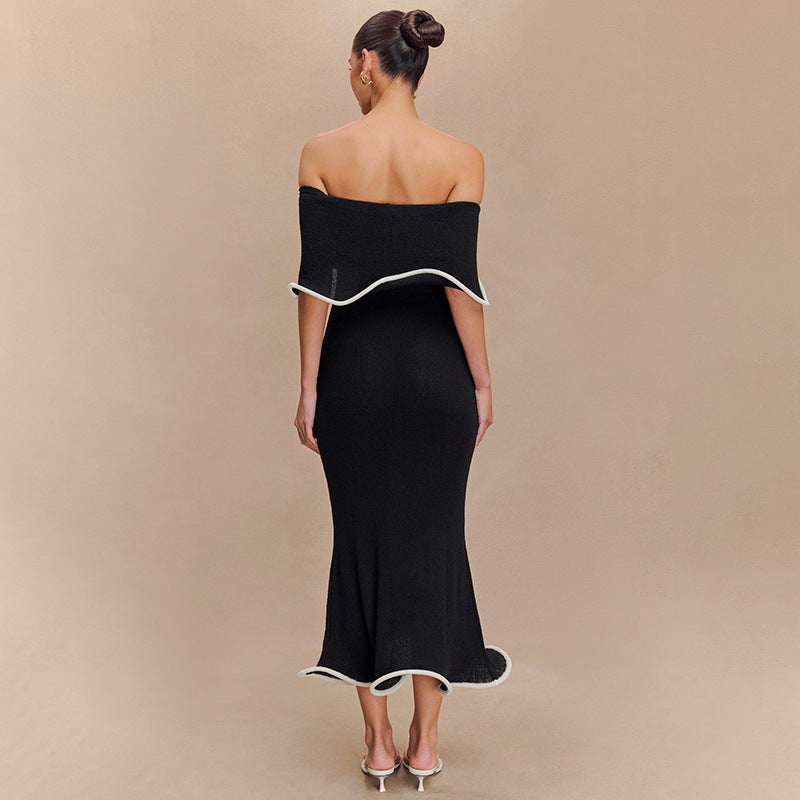 Off-Shoulder Ruffle Midi Dress