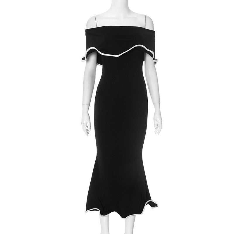 Off-Shoulder Ruffle Midi Dress
