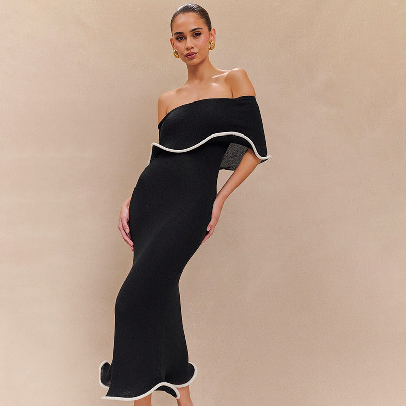 Off-Shoulder Ruffle Midi Dress