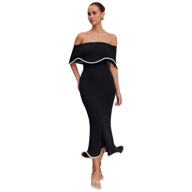 Off-Shoulder Ruffle Midi Dress