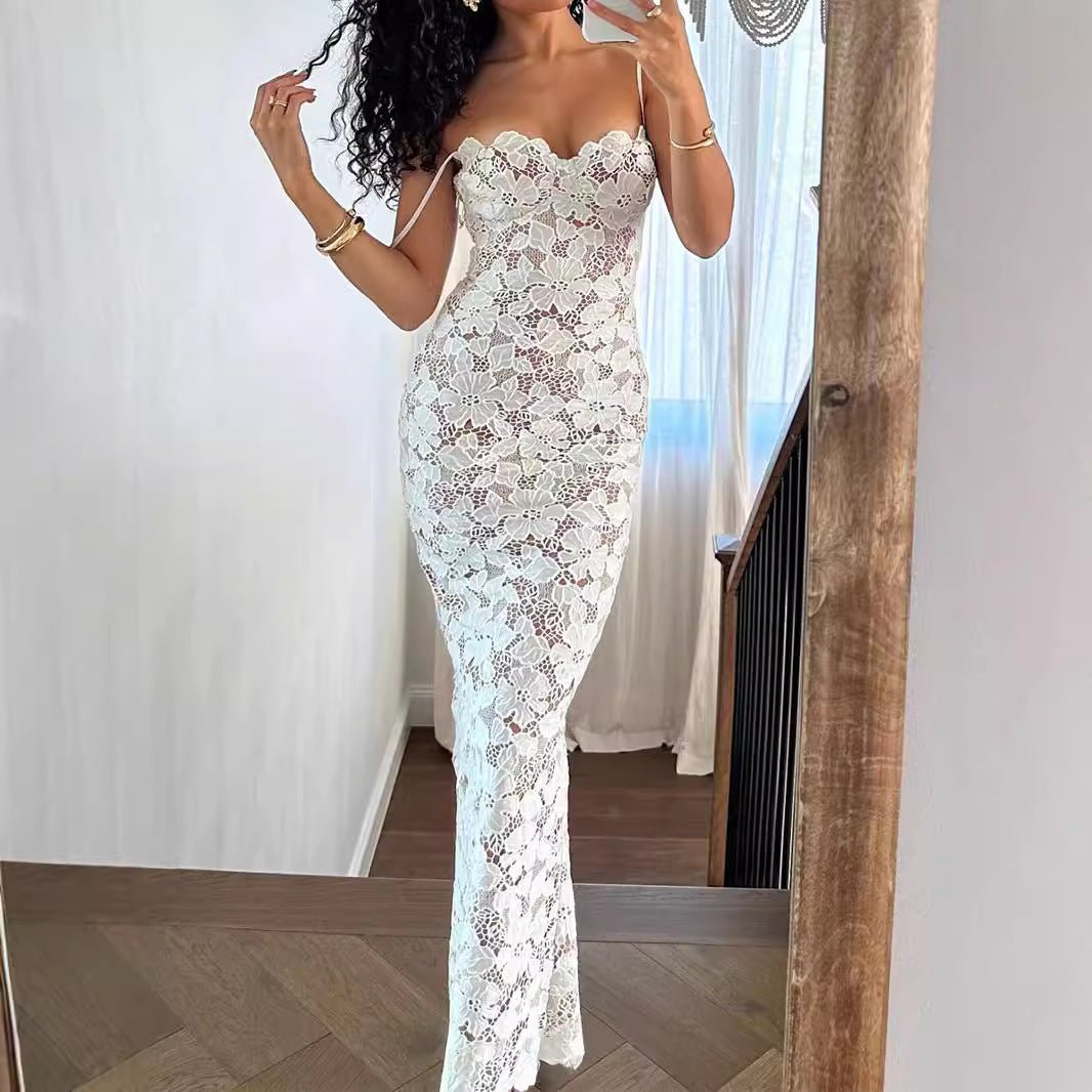 Elegant Lace Mermaid Gown - asiilo.com