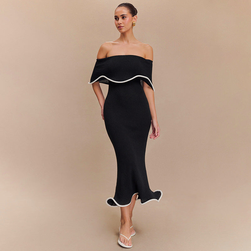 Off-Shoulder Ruffle Midi Dress