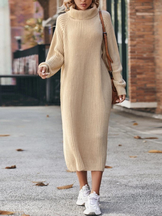 Cozy Turtleneck Sweater Dress - asiilo.com
