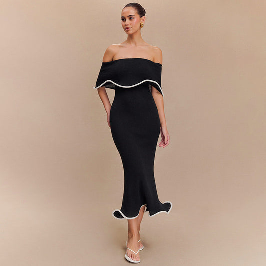Off-Shoulder Ruffle Midi Dress