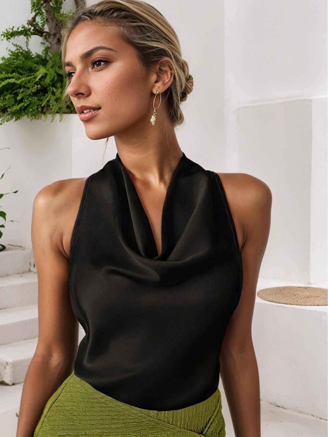 Luxe Draped Halter Top - asiilo.com