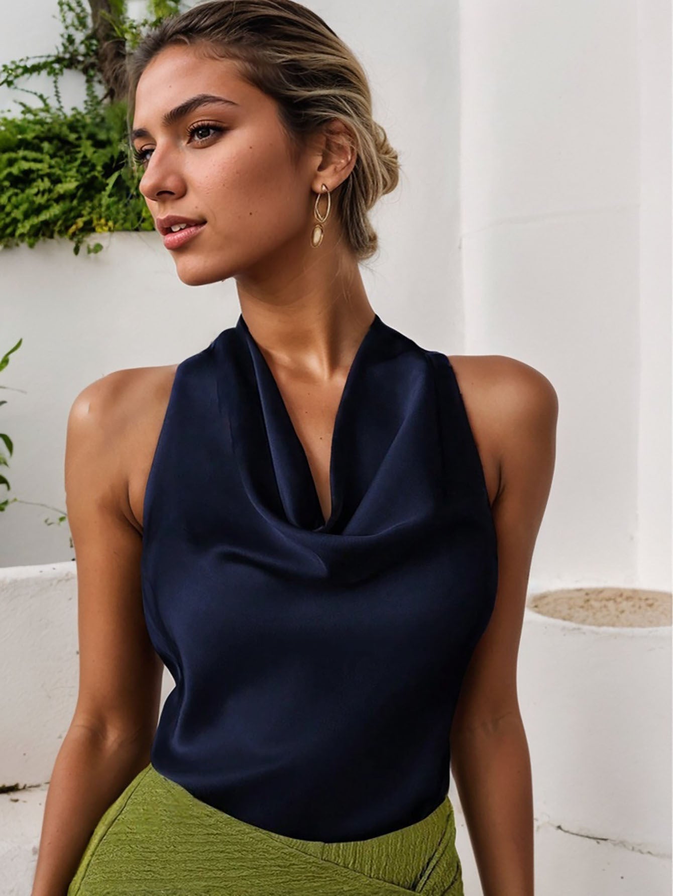 Luxe Draped Halter Top - asiilo.com