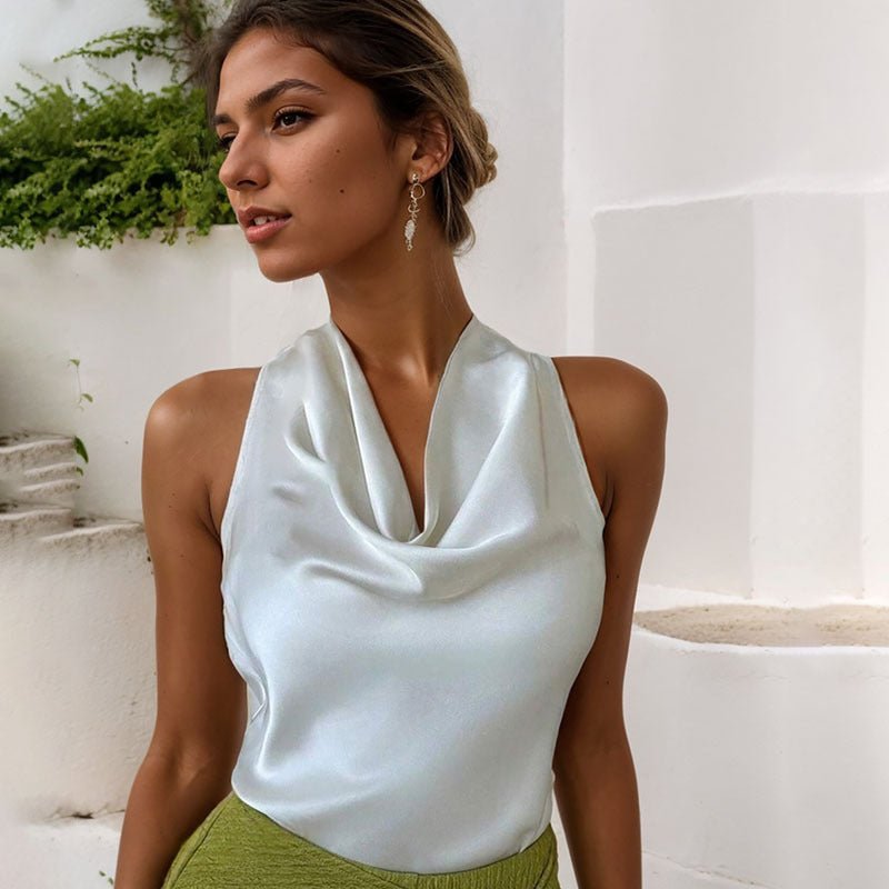 Luxe Draped Halter Top - asiilo.com
